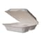 Vegware Nourish Molded Fiber Takeout Containers, 3-Compartment, 5 x 9 x 2, White, Sugarcane, 200PK WH-9-3HW - alternate 1